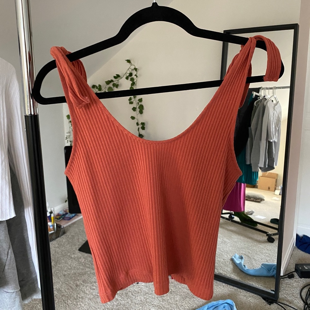 Intermix bow strap tank top
